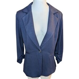 41 Hawthorn Navy Blue Blazer Jacket Womens Size Large Stitch Fix Career Ruched